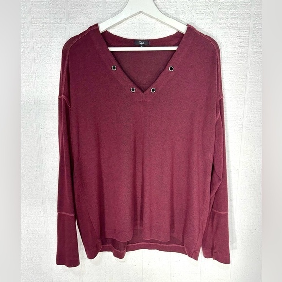 Rails v neck sweater burgundy size M - Picture 1 of 10